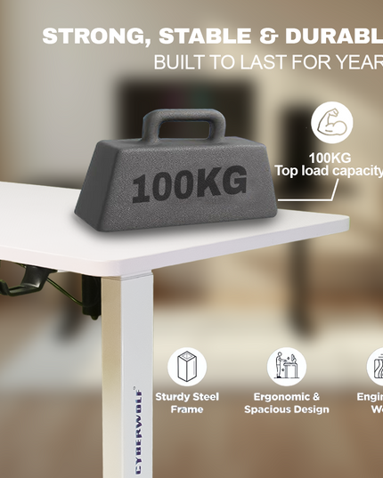 Cyberwolf Hydraulic Gaming Table Regular White