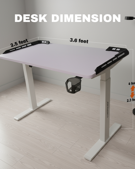 Cyberwolf Hydraulic Gaming Table Regular WHITE RGB