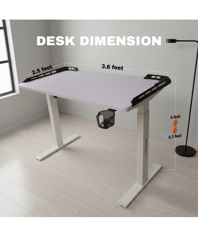 Cyberwolf Hydraulic Gaming Table Regular WHITE RGB